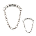 Newest GZN ASTM F136 Titanium Chain Hangs Curved Bar Internally Threaded Top Labret Nose Ring Wholesale