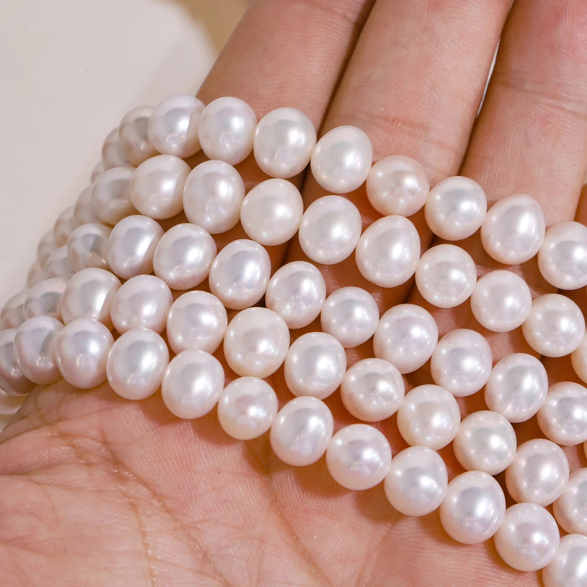 8-9mm Potato Round Freshwater Pearl Beads Loose Strand Necklace for Jewelry Making Bracelet Earrings Fine Jewelry for Women