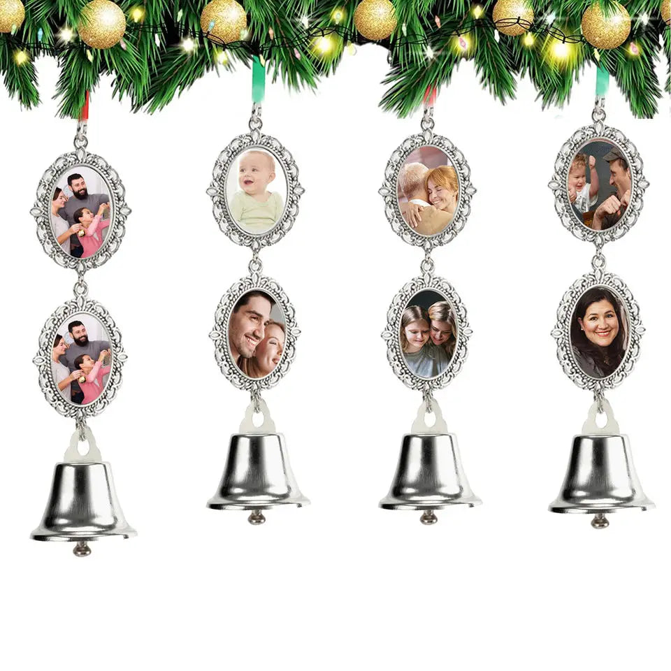 New Trendy Sublimation Blank Custom Memorial Bell Alloy Christmas Ornaments