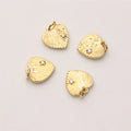 2026 New DIY Jewelry Accessories Brass 18K Gold Plated Glossy Large Heart Zircon Pendant Necklace Bracelet