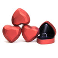 Luxury Heart Shaped Small Plastic White Led Light Velvet Insert Jewelry Box Gift for Engage Wedding Rings With Logo Red Color