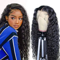 Kinky Curly 13X6 Hd Human Hair Lace Front Wigs Pre Plucked Water Wave Peruvian Human Hair Hd Lace Frontal Wigs for Black Women