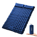 Double Sleeping Pad Inflatable Mat with Built-in Pump Upgraded Foot Press Ultralight Extra Thick Camping Mat with Pillow