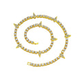 Hiphop Crystal Patchwork Rivet Statement Choker Necklace for Women Men Night Club Party Jewelry
