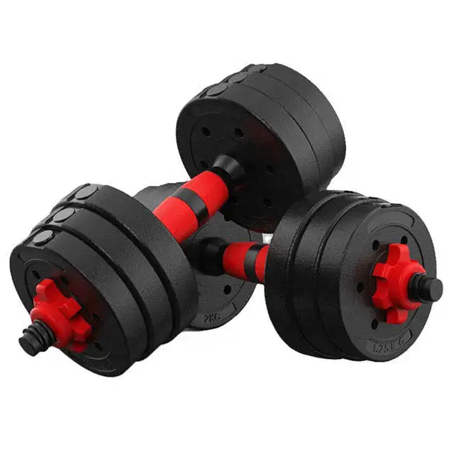 40 kg Adjustable Golden Barbell Dumbbell Set Cement Weight Lifting Detachable Changeable Dumbbells Free Weights Pair