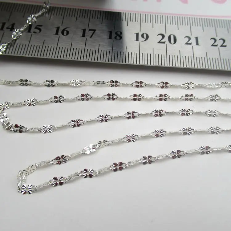 Wholesale S925 Silver Flower Chain Butterfly Chain for DIY Jewelry Making Findings