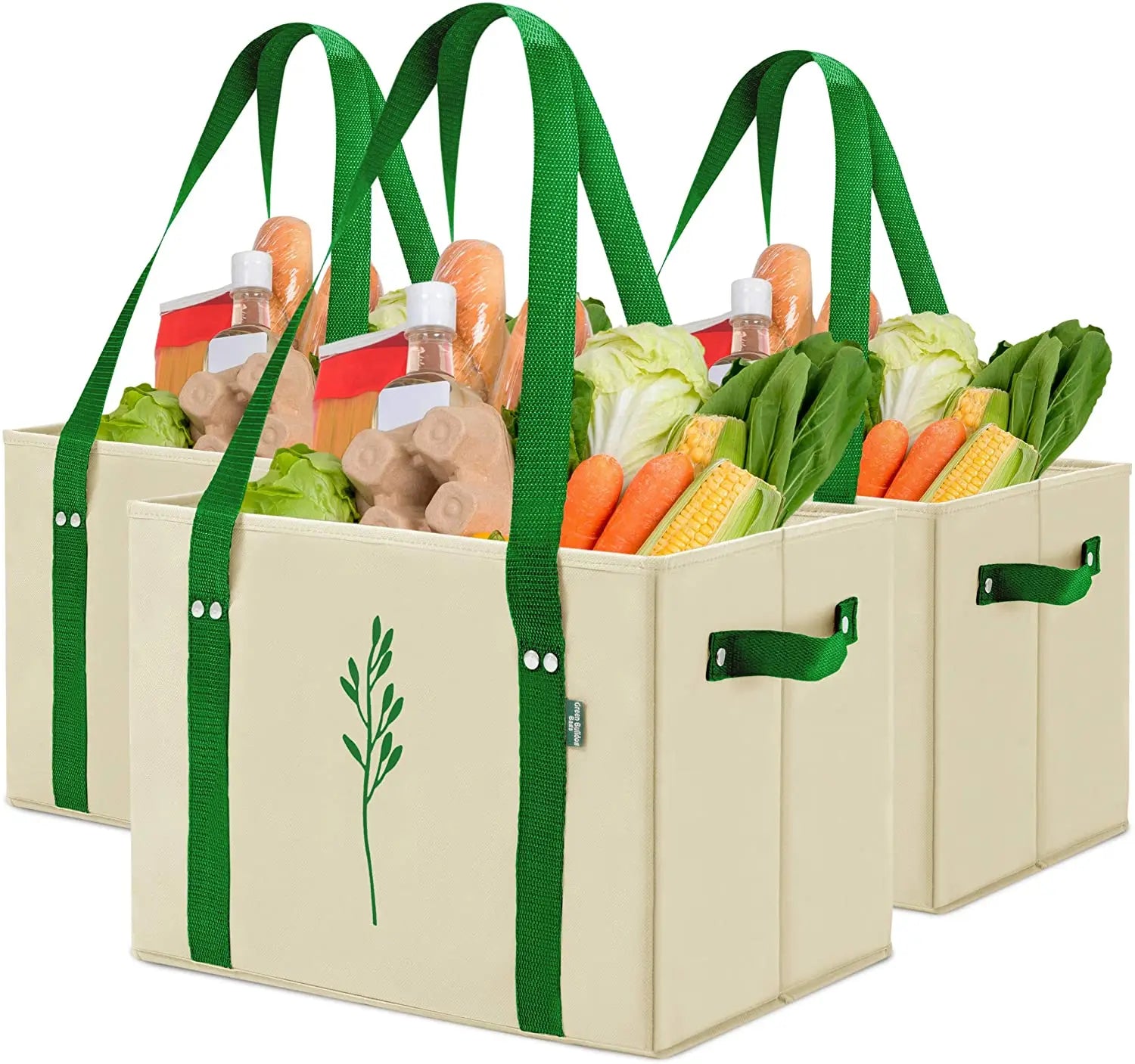 Heavy-Duty Foldable & Washable Canvas Cotton Tote Shopping Bags Reusable Animal Print Grocery Bags with Straps and Handles