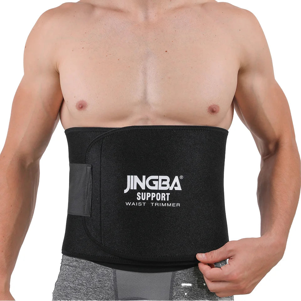 JINGBA Unisex Adjustable Plus Size Waist Support Neoprene Sweat Belt Waist Trimmer Band for Men Women Fitness Back Support