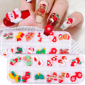 Christmas Nail Art Supplies Resin Santa Claus Elk 3D Cartoon Xmas Bell Sock DIY Nail Accessories