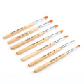 7pcs Black Handle Flat Nail Brush Acrylic Flat Head Nail Brush Set French Black Painting Liner Nail Pen Kit