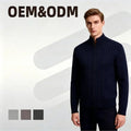 Customized Warm Autumn Winter Thick Men's Sweater Jacket Wool Crew Neck Knitted Sweater Men's Cardigan