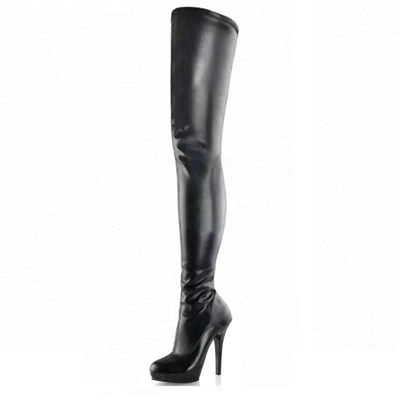 13cm High-heeled Shoes Cutout Over-the-knee Women's Boots Back Strap Open Toe Sandals 5inch Heels Thigh High Boots