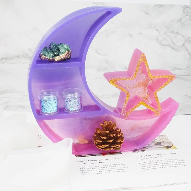 DIY Jewelry Silicone Box Mold Moon Star Storage Box Resin Mold