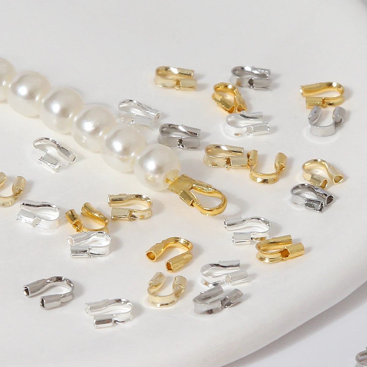18K Gold Plated Wire Guard Guardian Protectors Loops Adjustable Slider DIY Fashion Jewelry Accessories 2000Pcs/Bag