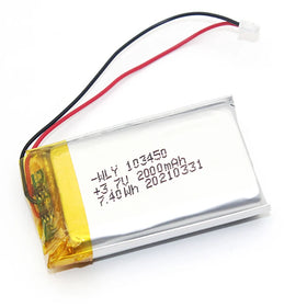 Wholesale Li Ion Battery Lp 103450 2000mah 3.7V Lipo Battery with KC CB IEC62133 ROHS UN38.3 MSDS