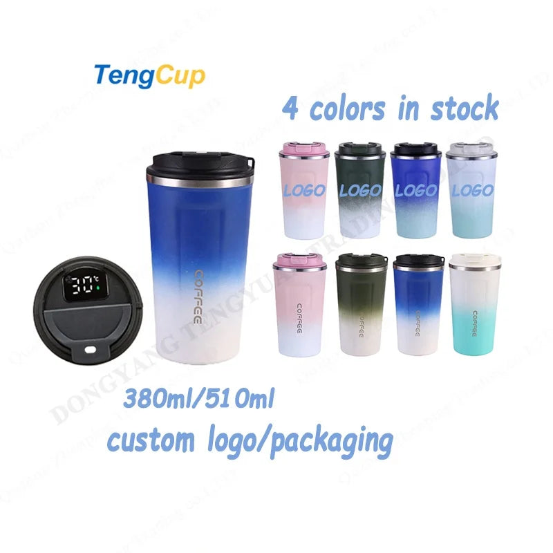 TY 13oz 17oz Stock Custom Logo Travel Tumbler Double Wall Stainless Steel Insulated Coffee Cup Lid Vacuum Cup Temperature