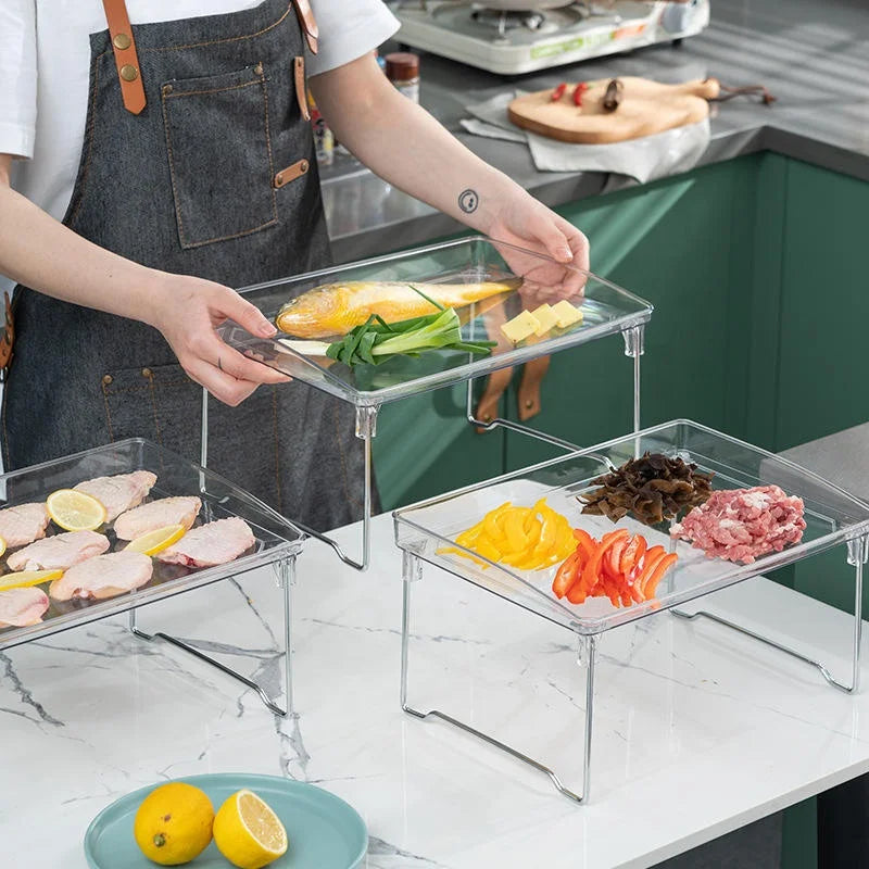 Multifunction Install Simple Floating Trapezoid Transparent Kitchen Storage Shelf
