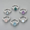 SS218 Drop Cutting Gemstone Moonstone Wedding Engagement Ring  Jewelry Women