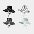 Summer New Wide Brim Print Design Bucket Hat Fashion Foldable Travel Beach Hat for Women