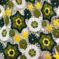 White With Green Colorful Chemical Wedding Embroidery Lace Water Soluble Guipure Lace Fabric