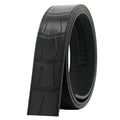 Factory Direct Adjustable 3.5 Cm Width Black Cow Hide Ratchet Belt With No Buckle Leather Belt Strap for Men
