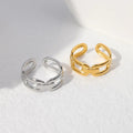 BM Quality Adjustable Chain Ring Gold Stainless Steel Women Waterproof Ring
