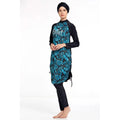 2024 Modest Printed Full Coverage Burkini Swimsuit Loose-Fit Long Beach Three-Piece Muslim Conservative Swimwear