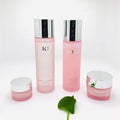 Luxury Pink Cosmetic Bottle Set 10G 30G 100ml 120ml Glass Jar Containers with Plastic Cap and Pump Sprayer Sealing