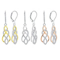 Wholesale Luxury Jewelry 925 Sterling Silver Different Color Main Stone Round Cut Solitary Infinite Lever Back Earrings for Gift