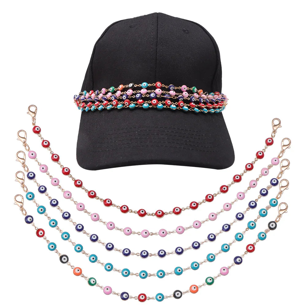 Colorful Eye Beads Hat Chain Trucker Hat Chain Jewelry Accessories