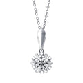 Classic Design 1 Carat Moissanite Gemstones Round Shape Pendant Necklaces Women Necklaces With Silver Gold Plated