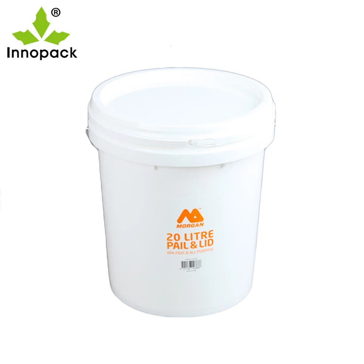 20L 25L 5 Gallon Heavy Duty White Oil Paint Wash PP Barrel Plastic Bucket With Lid Handle
