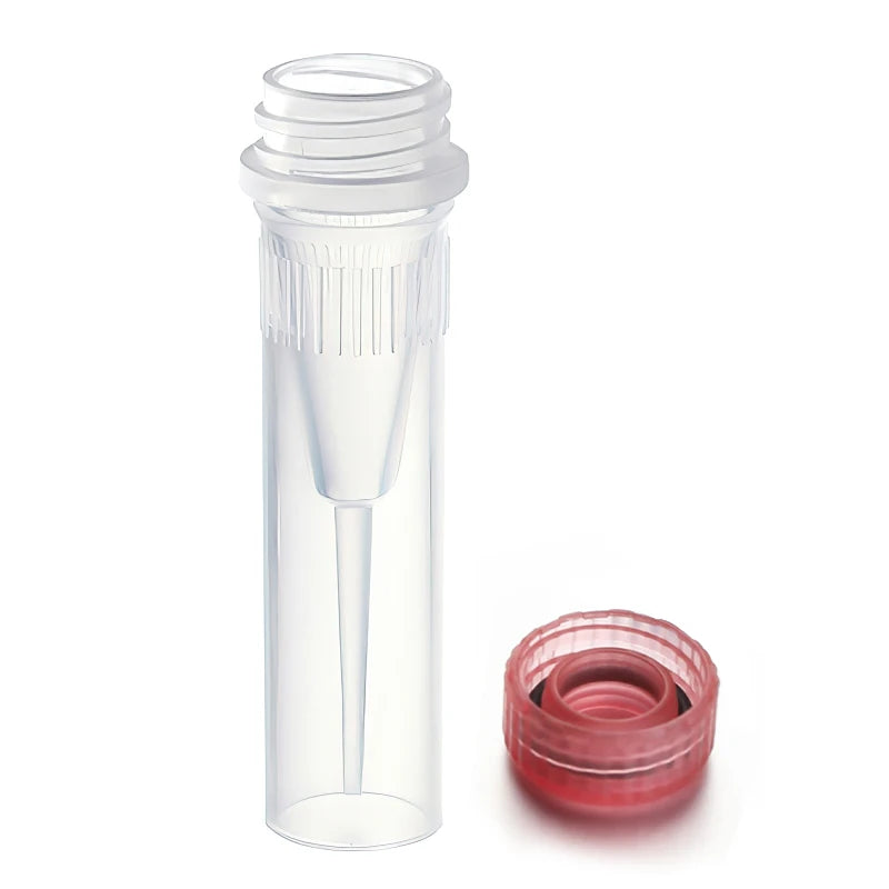 High Quality Self-standing 0.5ml Red Screw Cap Plastic Sample Tubes Sterile DNAse& RNAse Free ISO13485 Certified Low Protein