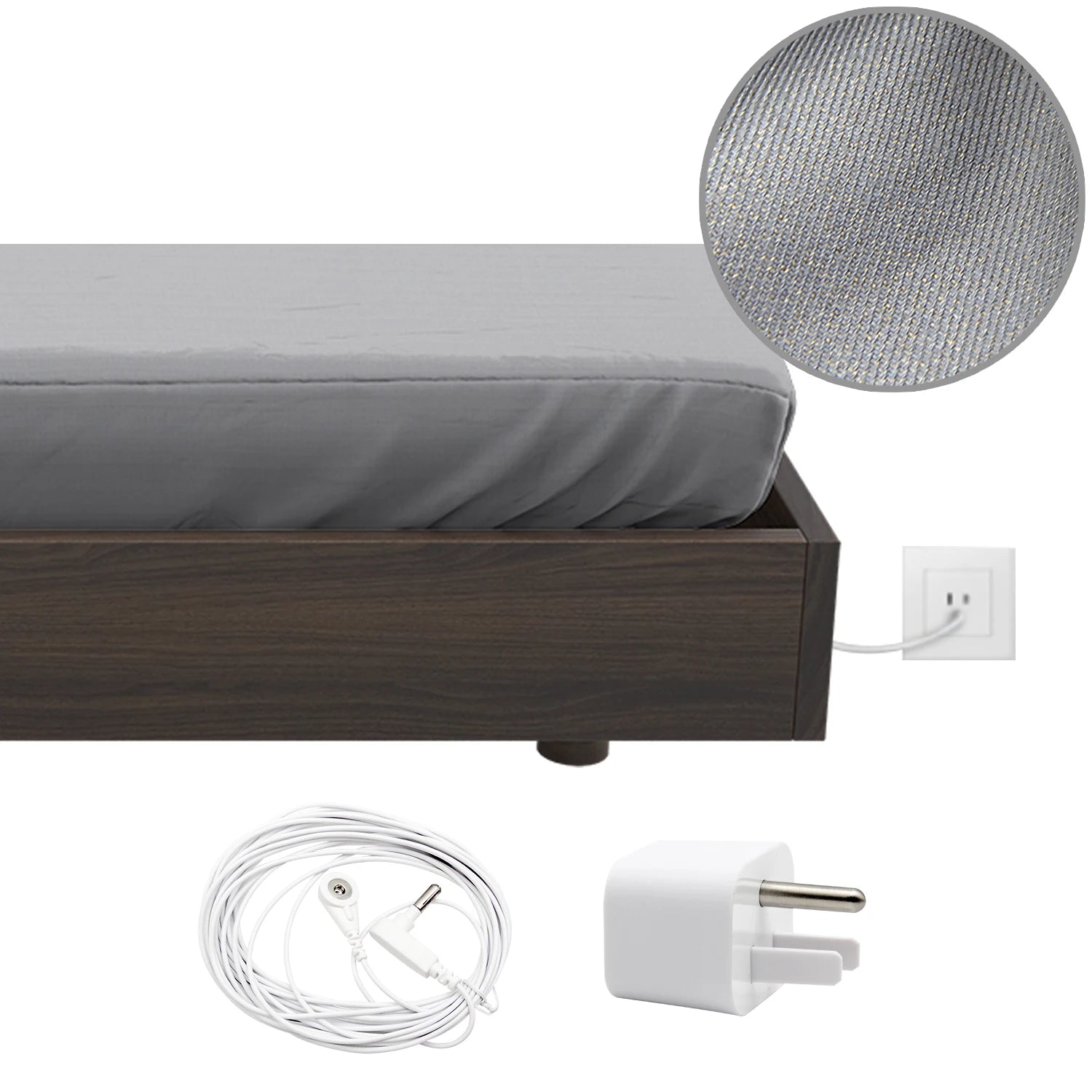 Dropshipping 10% Silver Earthing Cotton Queen King Size Fitted Sheet for Beds Upgrade Your Sleep With Our Premium Earthing Sheet