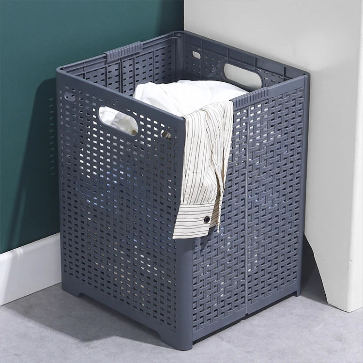 Suitable Household Waterproof Collapsible Laundry Hamper Folding Storage Basker Clothes Sorter Dirty Laundry Plastic Basket