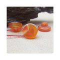 Natural Gemstone Footed Button Carved and Polished Feng Shui Style Decor Gift Carved Red Agate Crystal Button