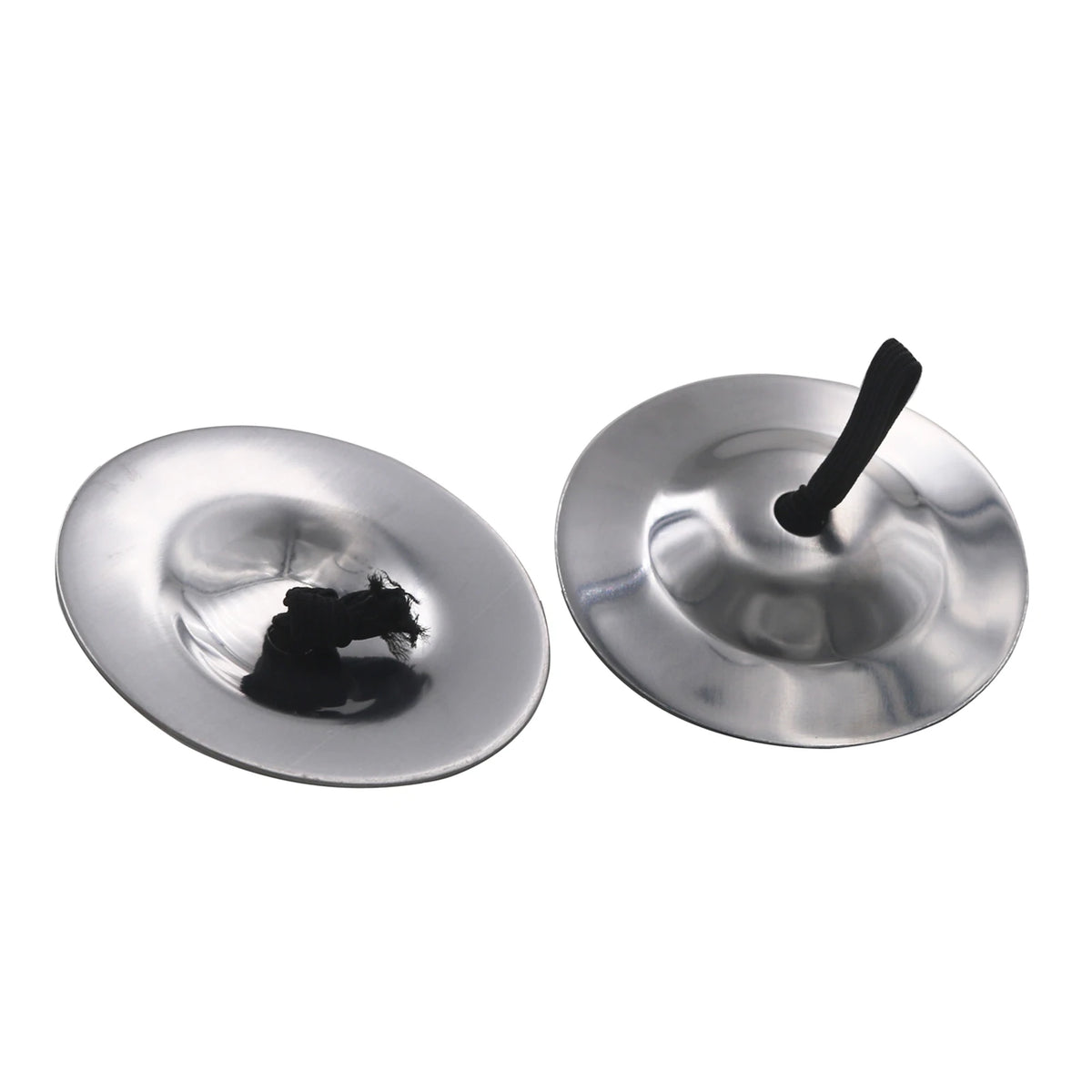 2pcs Finger Cymbals Belly Dancing Silver Finger Cymbals Belly Dancing Cymbals Rhythm Beats Percussion Musical Instrument for Dan