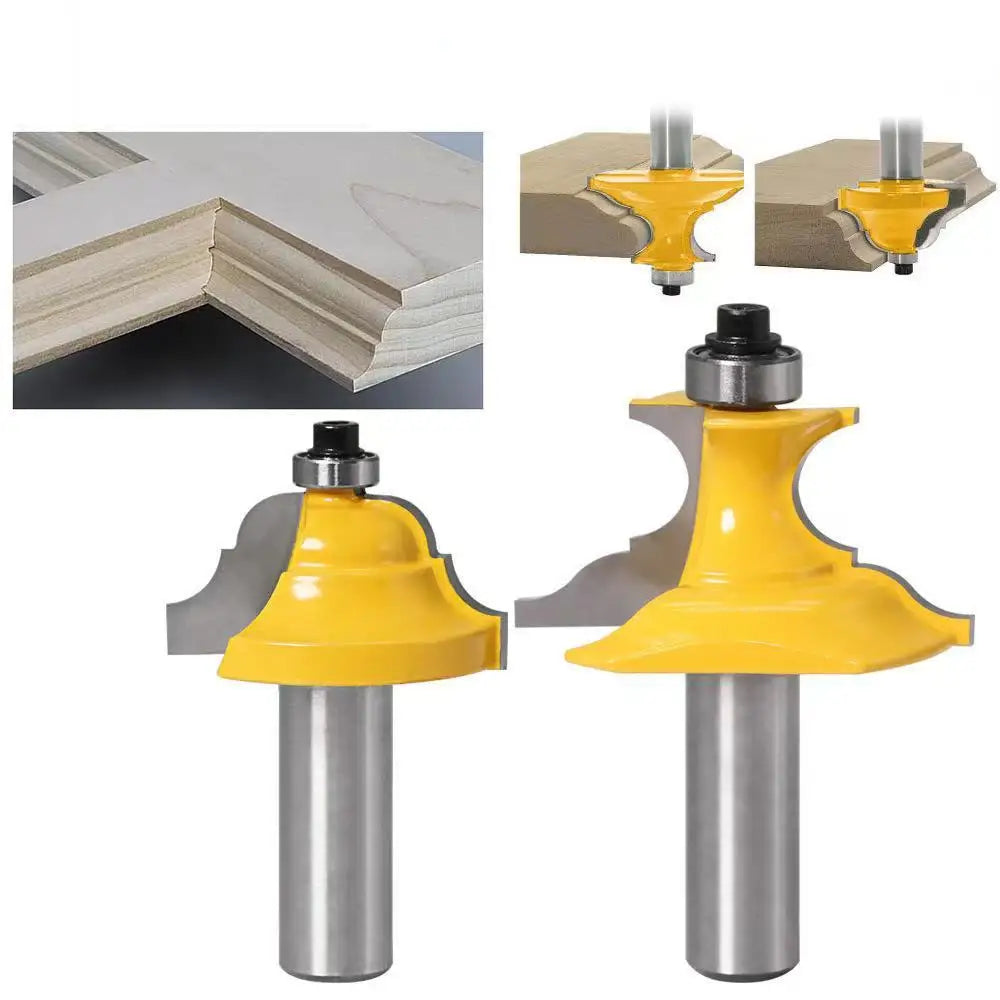 L-N254 2pc 1/2" Shank Beading Router Bit Pedestal Base & Small Furniture Molding Bit Line for Woodworking Tool