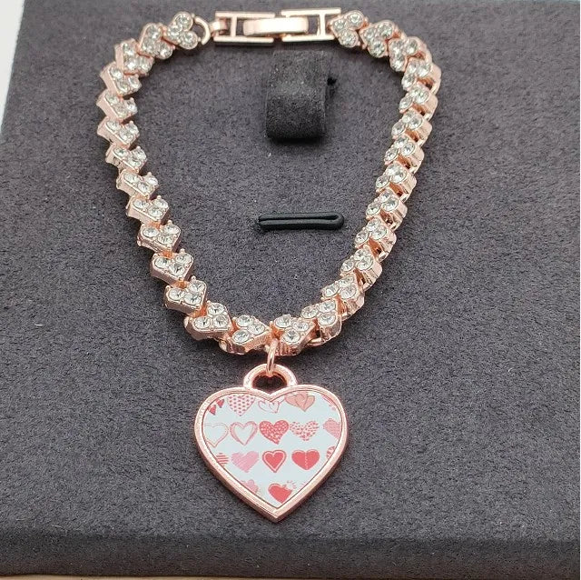 Qualisub Personalized Zinc Alloy Bracelet Sublimation Bracelet Blanks Different Shape Pendants for Sublimation