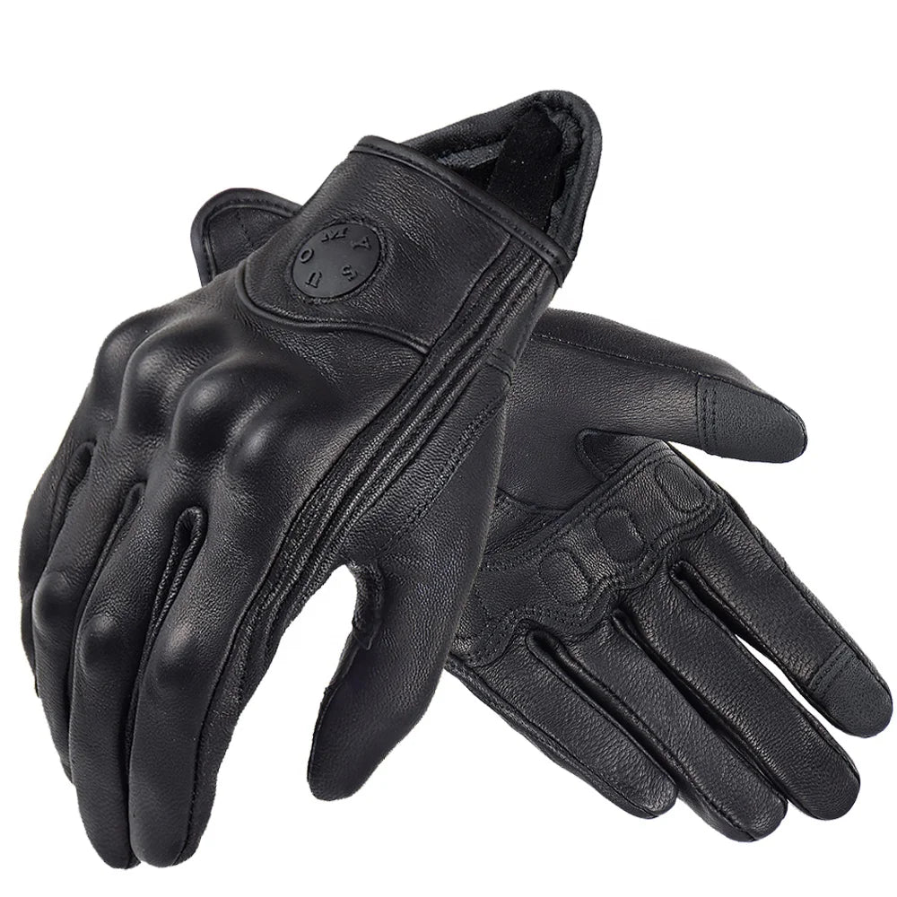 SUOMY Leather Bike Bicycle Off-road Hand Gloves Touch Screen Motorcycle Riding Sports Racing Gloves Men Winter Motocross Gloves