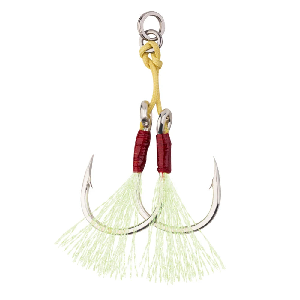 Newbility High Carbon Steel Double Hooks with Strong Luminous Silk