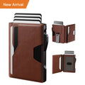 Minimalist Short PU Leather Wallet with RFID Protection Open Closure Pop-Up Card Holder & Credit Card Holder (Unisex)
