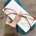 Light Weight Trend Custom Logo Women Optical Glasses Metal Frame Large Anti Blue Light Computer Eyeglasses With Prescription