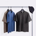 ET-064 Unisex Design 300 Gsm Heavy Oversized Acid Wash t Shirt Vintage Distressed Stone Wash Fitted t Shirts Men
