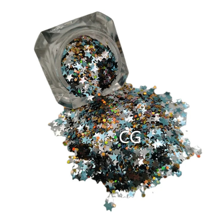 Xucai Colorful Chunky Glitter Fine Bio Glitter and Glitter Shaker for Festival Wedding Crafts Party Supplies with Mix Colors