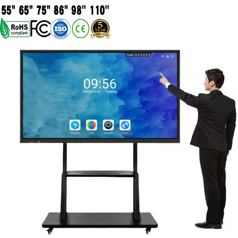 Factory Price 55" 65" 75" 86" 100" 110" BOE/L&G 4K Multi-Touch Interactive Whiteboard for Children & Kids