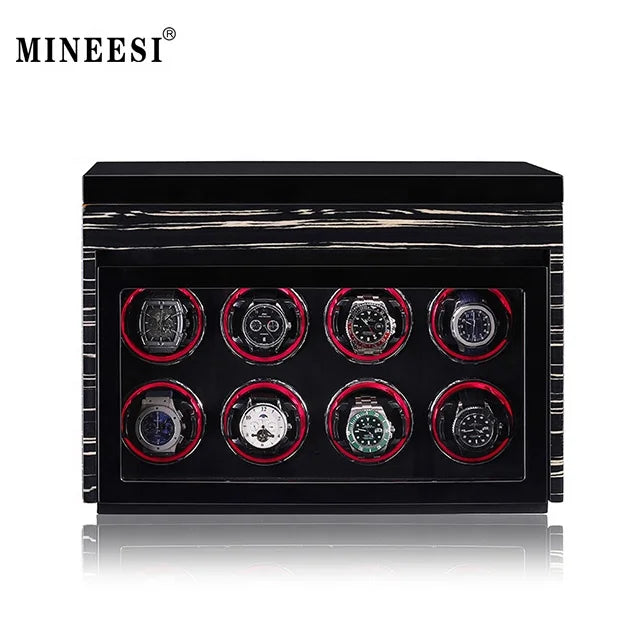 MINEESI Luxury Automatic Wooden Watch Winder 2-8 Watches Storage Box Mechanical Watch Automatic Chainer Model R18811