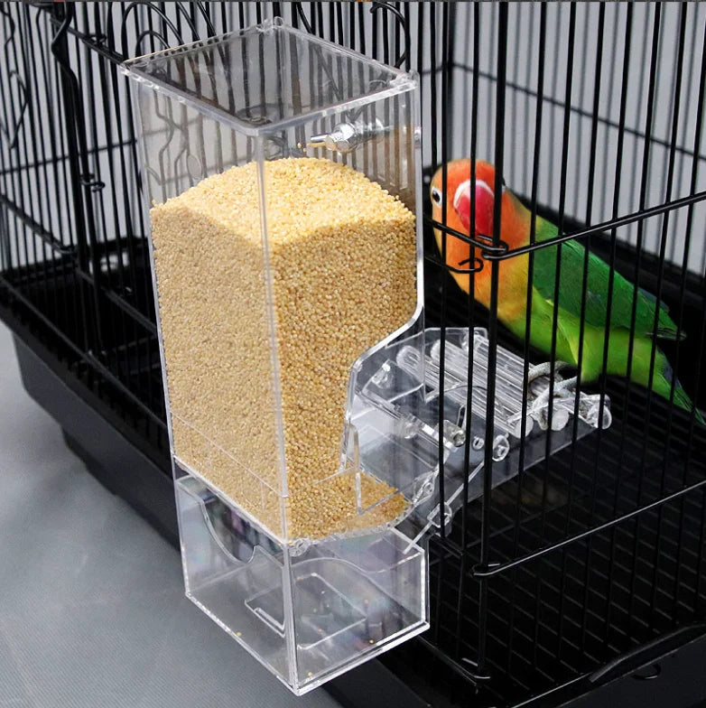 Parrot Automatic Foraging Systems Bird Seed Feeder for Cage Birdhouse Kits Feeder for Birds Wholesale Custom Heavy Acrylic Bowls