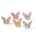Unique Design Big butterfly Geometric Gypsophila Women Finger Rings Diamond Bling Rose Gold Color Sterling Silver Thin Tail Ring MegaBDM