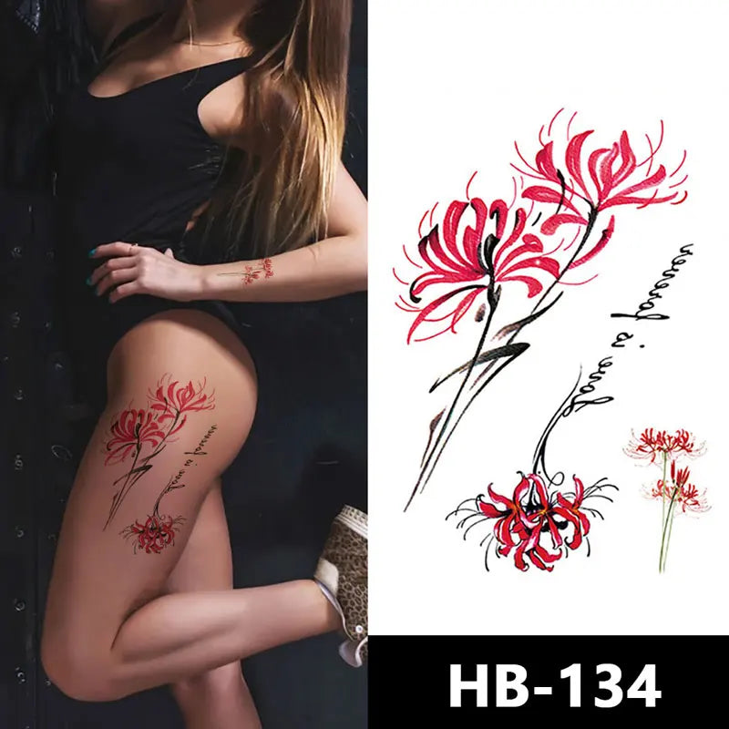 Large Half Arm Sleeve Tattoo Sticker Wolf Tiger Lion Owl Skull Temporary Tattoos for Men Women